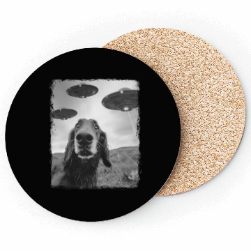 Discover Irish Setter Dog UFO Alien Extraterrestrial Selfie Coasters