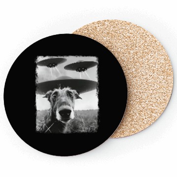 Discover Irish Wolfhound Dog UFO Alien Extraterrestrial Sel Coasters