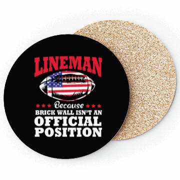 Discover 4th Of July US Flag Football Lineman Brick Wall Coasters