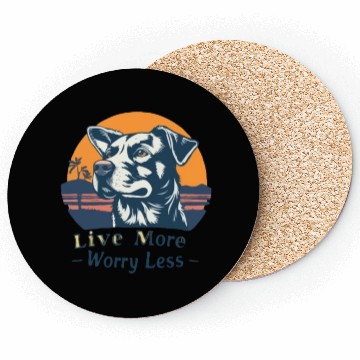 Discover Vintage Sunset Dog Coasters - Live More Worry Less