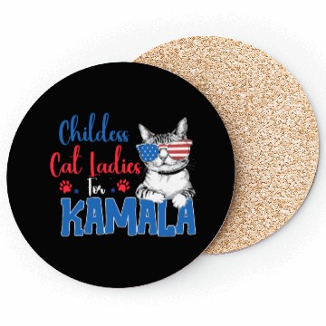 Discover Childess Cat Ladies for Kamala Coasters