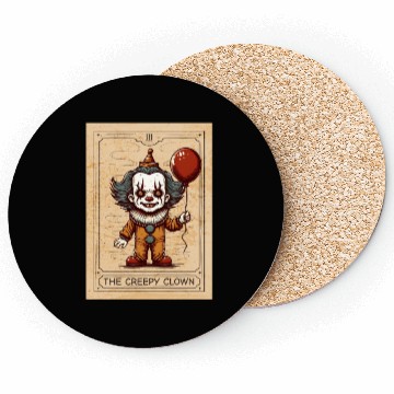 Discover Clown - Clown Tarot - Scary Clown Halloween Clown Coasters