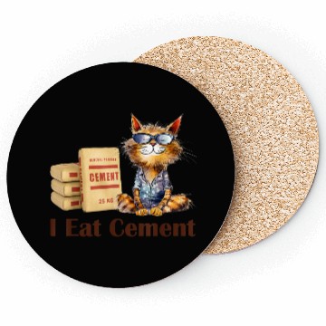Discover I eat cement cursed cat funny oddly specific meme Coasters