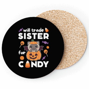 Discover Cat Halloween Trade Sister For Candy Coasters