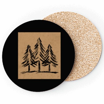 Discover Skinny pine trees Pine forest gift for nature hike Coasters