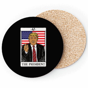Discover Trump 2024 The President Tarot Card 47 Premium Coasters
