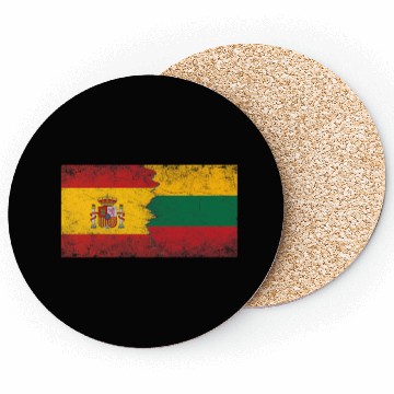 Discover Spain Lithuania Flags Spanish Lithuanian Premium Coasters