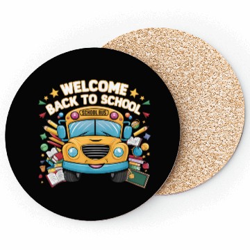 Discover Welcome Back To School Bus Happy First Day Of Scho Coasters