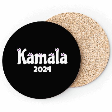 Discover Kamala Cat 2024 Election Support Coasters