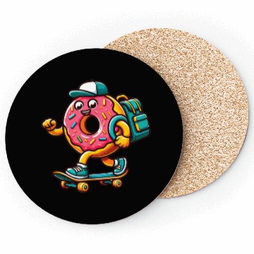 Discover donut funny going back to school in a skateboard Coasters