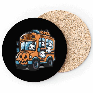 Discover Ghost Halloween School Bus Coasters