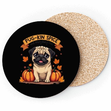 Discover PUG-KIN SPICE PUG LOVERS HALLOWEEN PUMPKIN Coasters