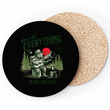 Discover Christian Bible Verse Bear Let Everything That Bre Coasters