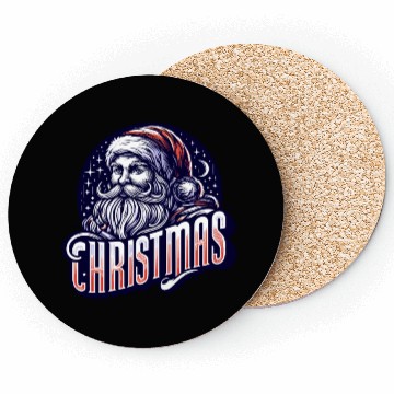 Discover Santa Claus Typography: A Festive Vector Design Coasters