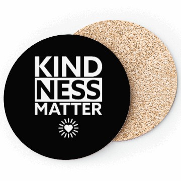 Discover Kindness Matters Positive Message Heart Design Coasters