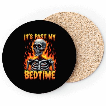 Discover It's Past My Bedtime Funny Skeleton Meme sarcastic Coasters