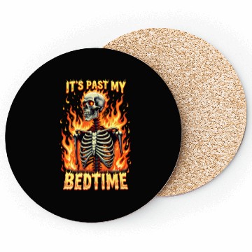 Discover It's Past My Bedtime Funny Skeleton Meme sarcastic Coasters
