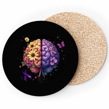 Discover Human Brain Mental Health Illness Awareness Coasters