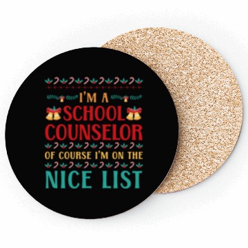 Discover School Counselor Christmas Ugly Coasters