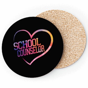 Discover School Counselor Heart Watercolor Coasters