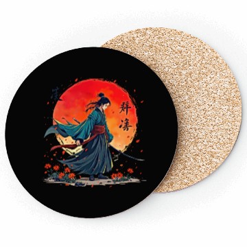 Discover Samurai Warrior Embraces Spirits Coasters