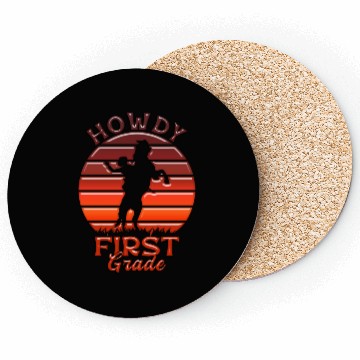 Discover Cowboy Western Back To School first Grade Coasters
