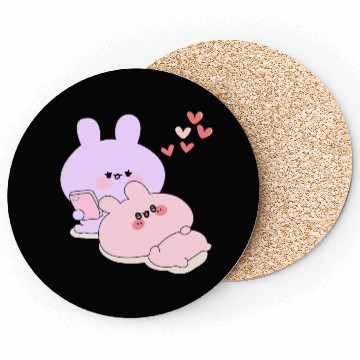Discover Pink Chilling with Blue Coasters