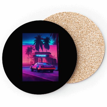 Discover Retro Synthwave Night Drive Coasters