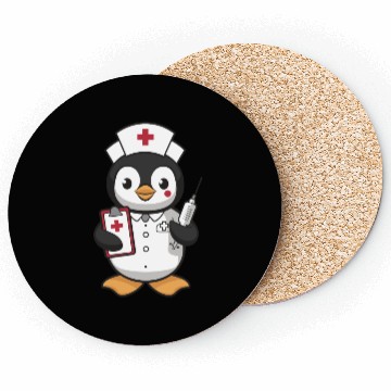 Discover Cute Nurse Penguin With Syringe Coasters