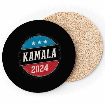 Discover Kamala Harris 2024 Retro Button Election Coasters
