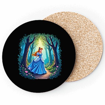 Discover Graceful girl walking in forest Coasters