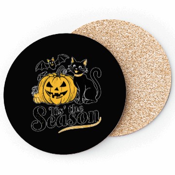 Discover Tis the season Halloween bats pumpkin fall funny Coasters