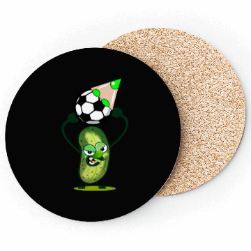 Discover CUCUMBER PICKLE - SOCCER PLAYER Coasters