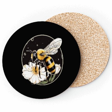 Discover Bumble Bee on a Flower in a Bubble Coasters
