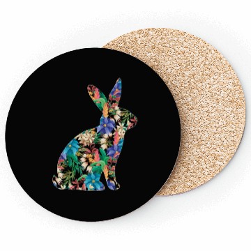 Discover Floral Easter Girls Bunny Spring Flowers Rabbit Coasters