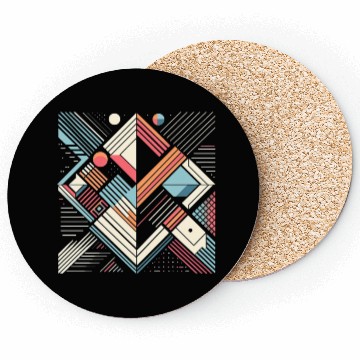 Discover Retro Geometric Shapes 80s 90s Style 4 Coasters