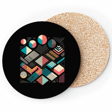 Discover Retro Geometric Shapes 80s 90s Style 1 Coasters
