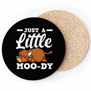 Discover Just A Little Moody Highland Cow Coasters