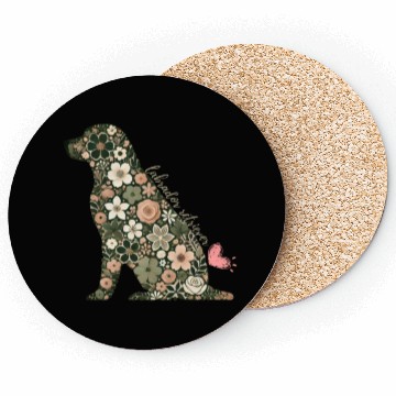Discover Floral Labrador Retriever: Elegant Pet Silhouett Coasters