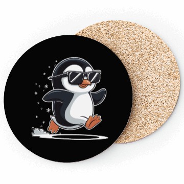Discover Jogging Penguin Jogger Running Winter Cool Penguin Coasters