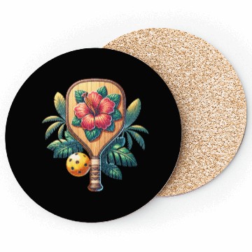 Discover Hibiscus Flower Pickleball Coasters
