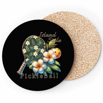 Discover Plumeria Flower Pickleball Coasters
