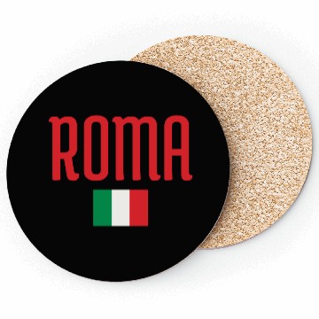 Discover Vibrant Rome Italy Flag Typography Design Coasters