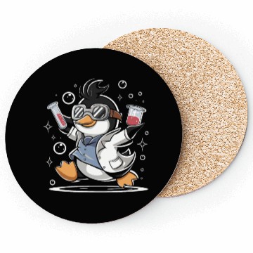 Discover Penguin Scientist Experiment Bubbles Fun Coasters