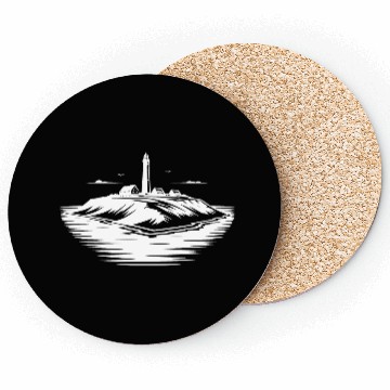 Discover Lonely Island With Lighthouse On The Coast Coasters