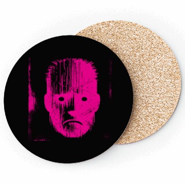 Discover Sad Weird Face Pink Coasters