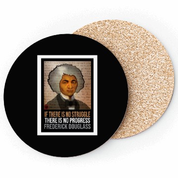 Discover Frederick Douglass illustrated portrait and quote Coasters