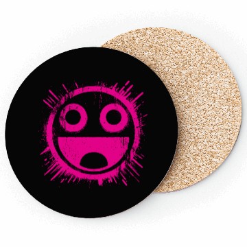 Discover Pink Joyful Face Coasters