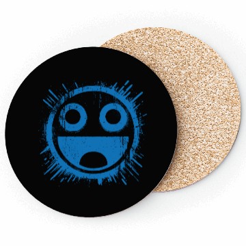 Discover Blue Joyful Face Coasters