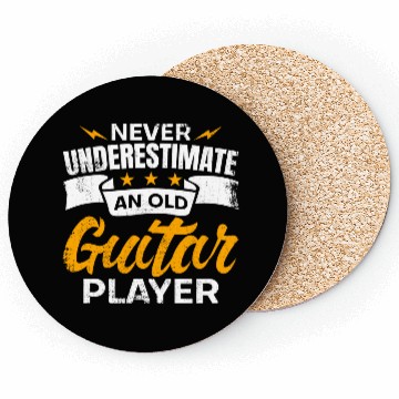 Discover Never Underestimate An Old Guitar Player Coasters